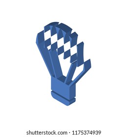 Hot air balloon isometric left top view 3D icon