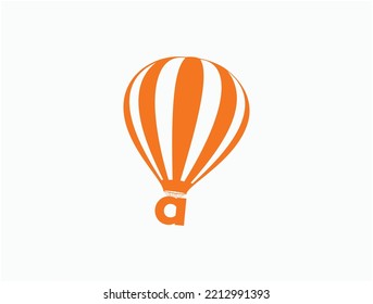 hot air balloon and letter a illustrations