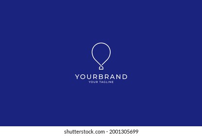Hot air balloon line art logo sign symbol design 