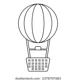 Arte de línea de globo aerostático. Ilustración vectorial con tema de viaje y estilo vectorial de línea.