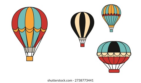 Hot Air Balloon Line creative abstract design illustration