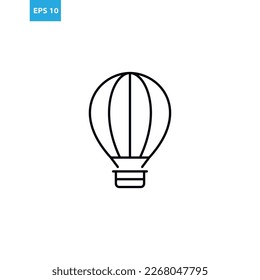 Hot air balloon line icon Vector illustration