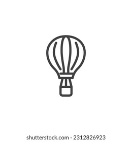 Hot air balloon line icon. linear style sign for mobile concept and web design. Flight basket outline vector icon. Symbol, logo illustration. Vector graphics