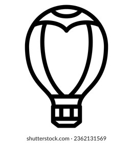 Hot air balloon line icon, Balloons festival concept, Aerostat sign on white background, Balloon icon in outline style for mobile concept and web design. Vector graphics