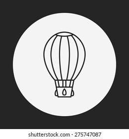 hot air balloon line icon