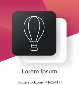 hot air balloon line icon