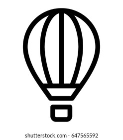 Hot Air Balloon Line Vector Icon