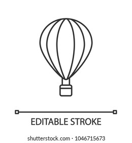 Icono lineal de globo aerostático. Ilustración de línea delgada. Aerostato. Símbolo de contorno. Dibujo de contorno aislado del vector. Trazo editable