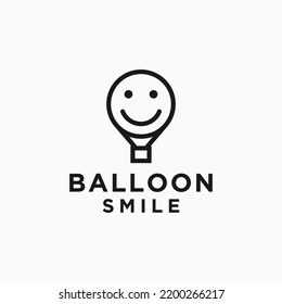 hot air balloon logo design vector illustration