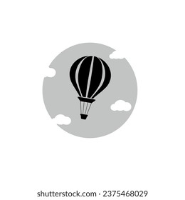 logotipo de globo aerostático. plantilla de diseño vectorial de icono en fondo blanco