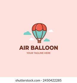 a hot air balloon logo, perfect for holiday logos, adventures and the like