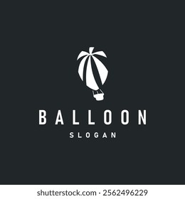 Hot air balloon logo premium creative design colorful air transport symbol template simple style