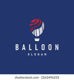 Hot air balloon logo premium creative design colorful air transport symbol template simple style