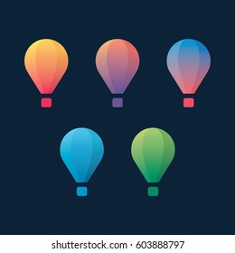 Hot air balloon. Logo template. 5 options.