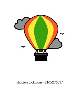 ilustración vectorial del logotipo de globo aerostático
