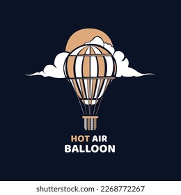 Hot Air Balloon Logo Vector Design