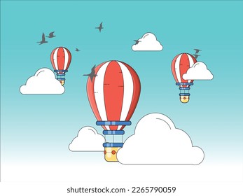 A hot air balloon is a majestic flying craft that floats effortlessly in the sky, propelled by the heat of burning propane fuel. The balloon itself is made of a durable and lightweight material.