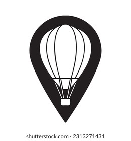 Hot Air Balloon map sign to mark the launch location