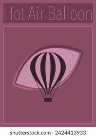 Hot Air Balloon Minimal Design Vector Art Illustration