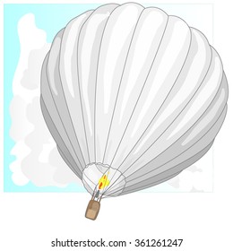 Hot Air Balloon / mongolfier and Clouds