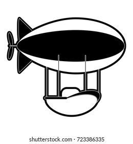 hot air balloon with motor icon image