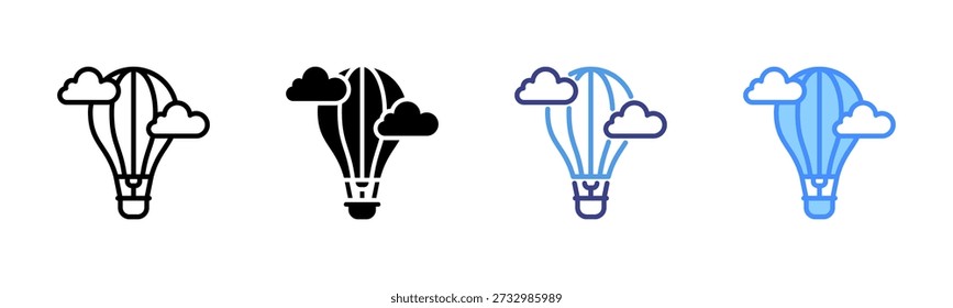 Hot Air Balloon Multi Style Icon Set