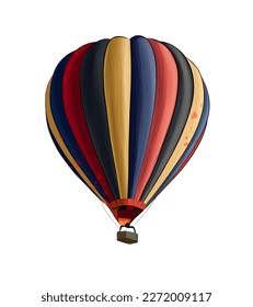 Hot air balloon from multicolored paints  Splash watercolor  colored drawing  realistic  Vector illustration paints
