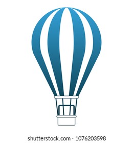 Hot air balloon on blue lines