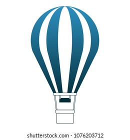 Hot air balloon on blue lines