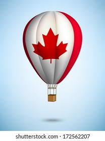 hot air balloon on blue sky background. Vector.