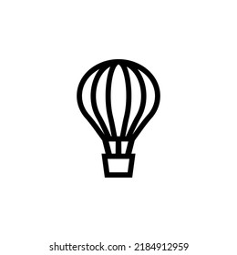 Hot Air Balloon With Outline Icon Vector