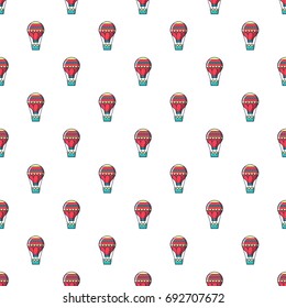 Hot air balloon pattern in cartoon style. Seamless pattern vector illustration