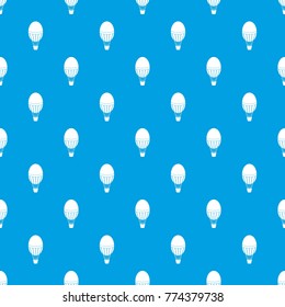 Hot air balloon pattern repeat seamless in blue color for any design. Vector geometric illustration