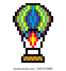 Globo de aire caliente en estilo del arte del pixel