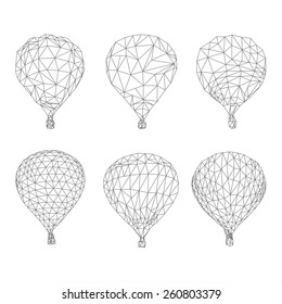 Hot air balloon polygon vector