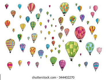 hot air balloon race - cartoon