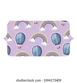 hot air balloon and rainbow pattern