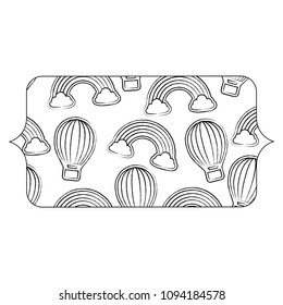 hot air balloon and rainbow pattern