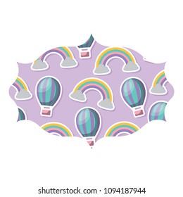 hot air balloon and rainbow pattern