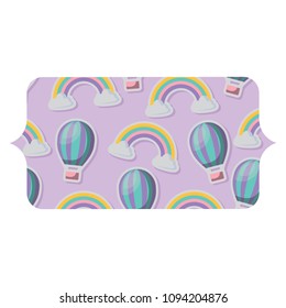 hot air balloon and rainbow pattern