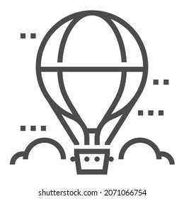 Hot air balloon related, pixel perfect, editable stroke, up scalable square line vector icon.