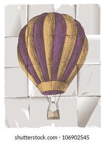 Hot air balloon in retro style