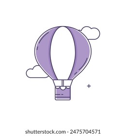 Hot Air Balloon, Balloon Ride, Air Adventure, Hot Air Ballooning, Scenic Flight, Balloon Festival, Sky Travel Vector Icon Design