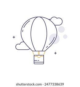 Hot Air Balloon, Balloon Ride, Air Adventure, Hot Air Ballooning, Scenic Flight, Balloon Festival, Sky Travel Vector Icon Design