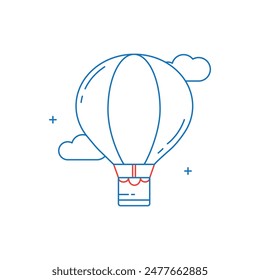 Hot Air Balloon, Balloon Ride, Air Adventure, Hot Air Ballooning, Scenic Flight, Balloon Festival, Sky Travel Vector Icon Design