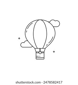 Hot Air Balloon, Balloon Ride, Air Adventure, Hot Air Ballooning, Scenic Flight, Balloon Festival, Sky Travel Vector Icon Design