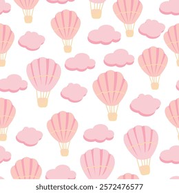 hot air balloon seamless pattern
