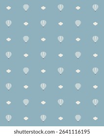 Hot air balloon seamless pattern design. Vector illustration.