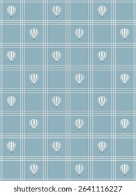 Hot air balloon seamless pattern design. Vector illustration.