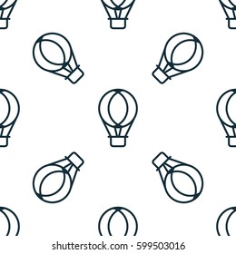 Hot air balloon seamless pattern. Cute seamless background. Pattern of blue hot air balloon isolated on white background